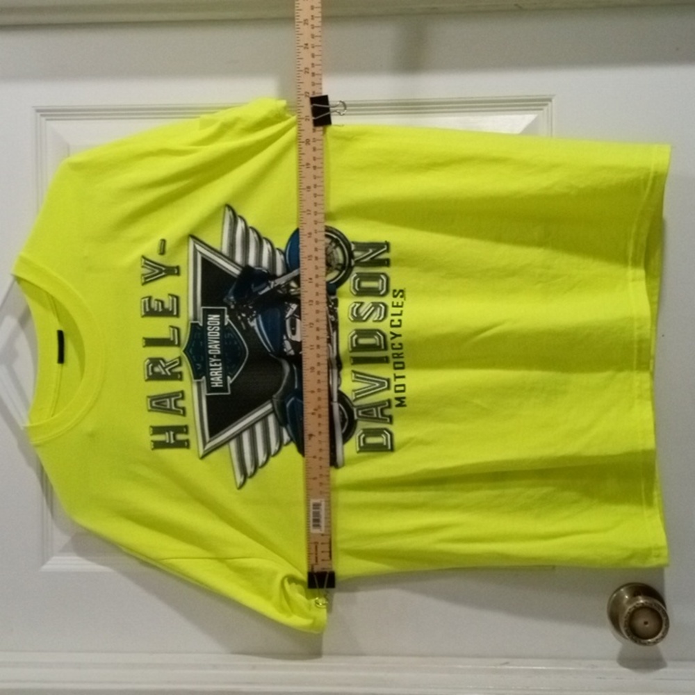 Harley-Davidson Safety Green Short Sleeve Tee Men’s Large - Picture 5 of 6